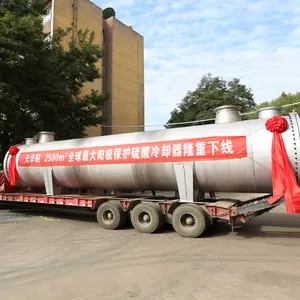Refroidisseur d'acide sulfurique d'évaporateur de trioxyde de soufre d'acier au carbone protégé par anode Tianhua