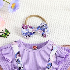 Conjunto Adorable para Bebés Niñas Recién Nacidas de 0 a 18 Meses, Mameluco de Manga Corta con Cierre de Botones a Presión, Suministro ODM - Product Image 4