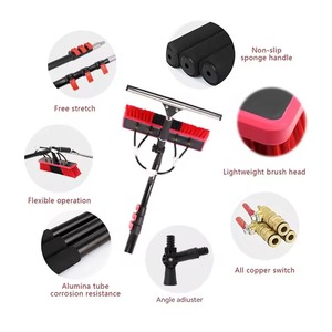 HSM Metal <b>Model</b> Multi-functional 12-36ft Steel Handle PP Brush Water Fed Pole <b>Kit</b> for Outdoor Solar Panel Window Glass Cleaning - Product Image 5