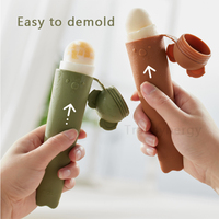 1 pièce, nouveau design, moule à glaces en silicone personnalisé avec logo, pour la fabrication de bâtonnets glacés et de sucettes glacées pour enfants