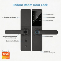 Cerradura Inteligente para Habitación con Tarjeta, Llave, Desbloqueo por Aplicación Tuya, Huella Dactilar, Código, Apertura por WiFi 2.4G