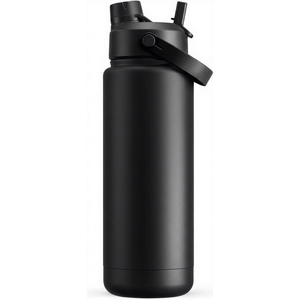 Stainless Steel Gym Sports Flask Large <b>1L</b> Modern Design 2 in 1 Push <b>Straw</b> Lid Insulated <b>Water</b> <b>Bottles</b> - Product Image 1