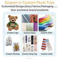 Boneka Plush Ramah Lingkungan OEM Custom Boneka Beruang Plush Lembut Dengan Label Logo Pribadi