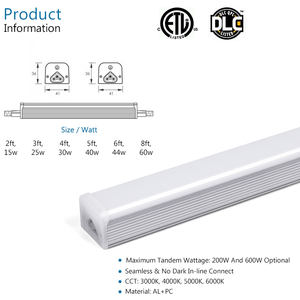 Световая лампа с высоким световым эффектом, 2 ряда, 4 фута, 8 футов, 30 Вт, 60 Вт, светодиодная лампа 3000-6000K, для библиотеки - Product Image 3