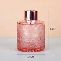 Flacon diffuseur de parfum en verre coloré carré de luxe vide avec bouchon et brosse, surface mate, huile parfumée personnalisée