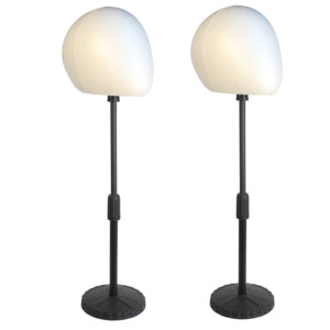 Venta al por mayor 50% Styroform 50% PP cabezas de espuma blancas y negras ajustables gafas de exhibición joyería peluca sombrero - Product Image 1