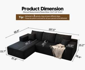 Wayfair Bestseller Gepolstertes Samtsofa mit Memory-Schaum Vakuumkomprimierter Versand - Product Image 3