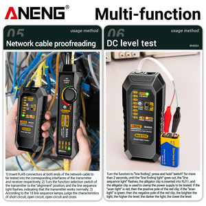 ANENG M469A Slimme Elektronische Kabeltester RJ45 RJ11 LAN Kabelzoeker Netwerk Reparatiegereedschap voor Draadzoeker Ontvanger - Product Image 5