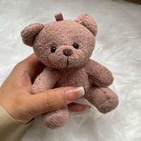 Ours en peluche court assis, pouces, poupée en peluche, sac suspendu, décoration de boîte-cadeau de mariage, poupée