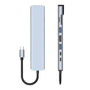 Chất lượng cao 8 trong 1 Multiport Loại C USB3.0 * 1 + USB2.0 * 1 + USB-C PD sạc + HDTV 4K + 100Mpbs + SD + TF + PD USB-C dữ liệu Hub Cáp Adapte - Product Image 6