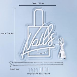 Lumière néon pour salon de manucure, lumière ambiante LED en acrylique transparent, lumière décorative pour salon de beauté, lumière indicatrice suspendue à intensité variable - Product Image 3