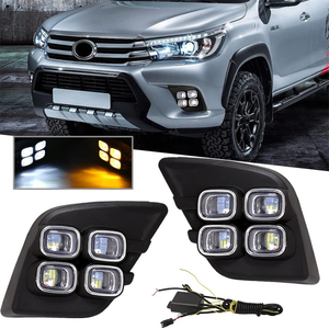 Luces LED DRL de Conducción Diurna para <span class=keywords><strong>Hilux</strong></span> Revo Vigo 2015 2016 2017, Lámpara Antiniebla con Decoración e Intermitentes - Product Image 2