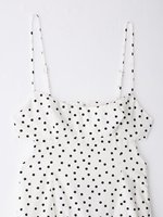 TAOP&ZA Nouvelle Robe d'Été 2026 pour Femme - Robe Midi Ajustée à Taille Haute, Col Droit, à Pois, à Bretelles, Coupe Droite 3152359