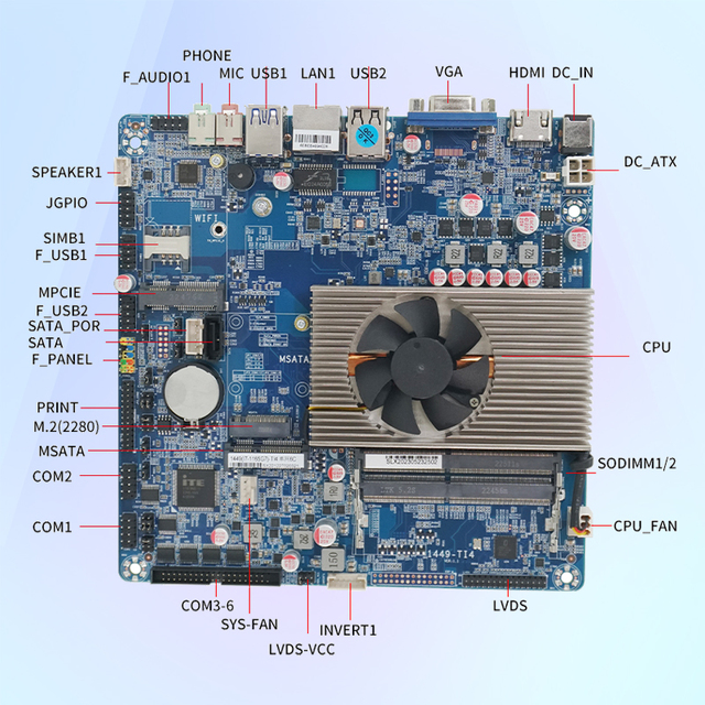Dc 12V Vga Hd Itx-Motherboard 11Th Gen I3 1115G4 I5 1135G7 I7 1165G7 1449-Ti4 Mini Itx Industrial Motherboard With Lvds Cable