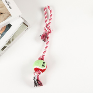 Großhandel Interaktive Hundekau-Spielzeuge Langlebige Hantel-Baumwollseil-Tennisball-Pfoten-Bälle im Cartoon-Stil Plüsch-Gummi zur Zahnreinigung - Product Image 4