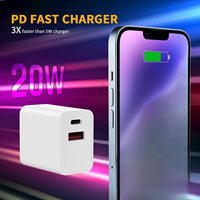 Pengisi Daya Dinding Portabel ABS 20W Max USB Tipe-C Colokan AU Ringkas untuk Perjalanan Pengisian Cepat