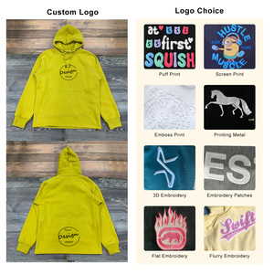 Otoño personalizado peso pesado 100 algodón francés Terry suelto mangas raglán pulóver hombres cordón bordado parche Sudadera con capucha - Product Image 2