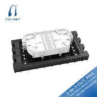24 48 72 Core Three in Three Out IP65 in Line Clamp Lock Tipe Horizontal Penutup Serat Optik untuk PLC Splitter
