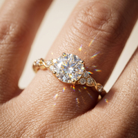 Bague en argent sterling 925 avec moissanite pour femme, fiançailles, éternité, solitaire, plaqué or 14 carats, plaqué rhodium, D VVS, bijoux de mariage