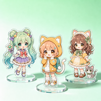Figur Standee Karakter Anime Gadis Ajaib Tema Cinta Kartun Akrilik Kustom Transparan Cetak Kustom OEM Grosir
