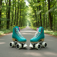 Chaussures à roulettes hautes pour adultes de style traditionnel, élégantes, à quatre roues, imperméables, avec roulements ABEC-7, maille respirante, lumineuses