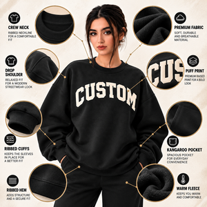 Unisex Heavyweight Crew Neck Sweatshirt Wholesale High Quality Custom Embroidery Printing Oversized Sweatshirts - Product Image 2
