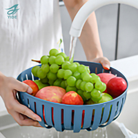 YIDE Ménage Cuisine Passoire Double Couche Multi-fonction Évier Passoire Fruits Légumes Lavage Bol En Plastique Vidange Panier