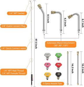 Asta di Prolunga <span class=keywords><strong>per</strong></span> Idropulitrice da 2,4 Metri <span class=keywords><strong>per</strong></span> <span class=keywords><strong>Pulizia</strong></span> <span class=keywords><strong>Grondaie</strong></span> con 6 Ugelli Spray, 3 Accessori <span class=keywords><strong>per</strong></span> <span class=keywords><strong>Pulizia</strong></span> <span class=keywords><strong>Grondaie</strong></span> Asta Curva - Product Image 6