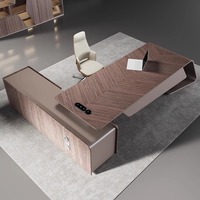 Bureau de direction moderne et luxueux haut de gamme avec rangement, panneau en bois de haute qualité, garantie de 3 ans, marque ML, usage domestique et commercial