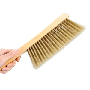 Hand Broom Soft Bristles Natural Small Dusting Brush Wooden Handle