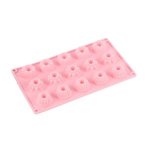 Silicone Cake <b>Mold</b> 15 Cavity Flower Shape Pink Baking Tools for Home Kitchen - Product Image 1