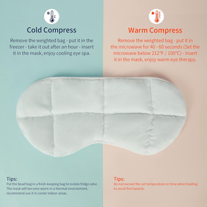 Máscara de ojos ponderada con calefacción Máscara de ojos ponderada de masaje con cuentas de vidrio Máscara de ojos con compresa fría ajustable Máscara de ojos para dormir - Product Image 5