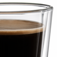 Vente en gros de tasses en verre borosilicate à double paroi, résistantes à la chaleur, design minimaliste moderne, logo/graphisme personnalisable, cadeau d'entreprise