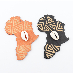 Pendientes de madera con diseño de concha de África, los más nuevos - Product Image 1