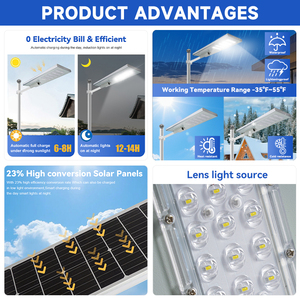 Farola Solar LED Integrada Todo en Uno, Impermeable IP67, de Aluminio Fundido a Presión, para Exteriores, 150w 200w 240w 300w 500w 600w - Product Image 3