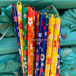 Balai en bois d'eucalyptus écologique le plus vendu pour usage domestique avec tête de balai en PVC et motif floral - Prix abordable - Product Image 5