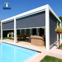Stores à enroulement extérieurs économiques, étanches, avec protection UV intégrée, motorisés, pour pergola, design traditionnel, horizontaux