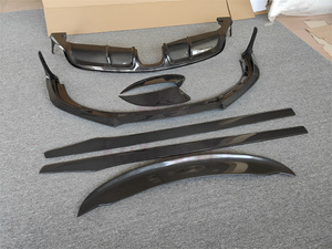 Pour <span class=keywords><strong>Porsche</strong></span> <span class=keywords><strong>981</strong></span> <span class=keywords><strong>Cayman</strong></span> Boxster fibre de carbone bord de pare-chocs avant diffuseur arrière becquet queue de canard petit ensemble de carrosserie - Product Image 2