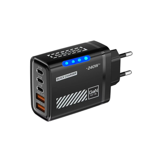 <span class=keywords><strong>Cargador</strong></span> rápido <span class=keywords><strong>de</strong></span> 240W, 5 puertos USB tipo C, cabezal <span class=keywords><strong>de</strong></span> carga rápida QC3.0, adaptador <span class=keywords><strong>de</strong></span> <span class=keywords><strong>cargador</strong></span> <span class=keywords><strong>de</strong></span> pared, enchufe europeo/estadounidense para <span class=keywords><strong>IPhone</strong></span> Samsung - Product Image 1