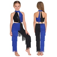 Combinaison de danse latine pour filles de 6 à 16 ans, costume de performance pour soirées disco, tenue de danse pour spectacles sur scène