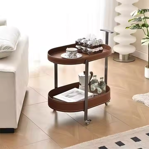 Table basse mobile extensible moderne en métal avec design en cuir de selle pour salon, meubles de maison <span class=keywords><strong>Kingpower</strong></span> KP-D130 - Product Image 4