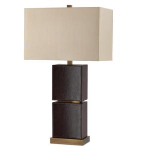 Lampe de table de bureau de style abstrait avec cadre en fer carré, or et noir, avec abat-jour en lin noir et port USB - Product Image 6