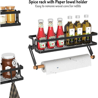 Organisateur de cuisine 2 niveaux pour ustensiles et épices – Support de rangement pour pots à épices et condiments