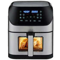 AOJA 2024 Nouvelles Friteuses à Air à Commandes Numériques 4 + 4 8L Grande Capacité 2 Paniers de Friture Indépendants Double Panier AirFryer Sans Huile-Noir