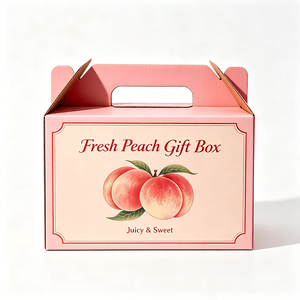 Caja de Embalaje de Cartón Corrugado Reciclable de Grado Alimenticio con Asa, Diseño Personalizado, Producción en 72H, Caja de Regalo para Frutas con Logotipo Personalizado - Product Image 2