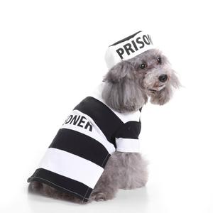 Hoge Sterkte Grappige Hond Halloween Kostuum Anti-Rimpel Polyester Huisdier Jurk Met Gestreept Patroon Voor Winterseizoen - Product Image 1