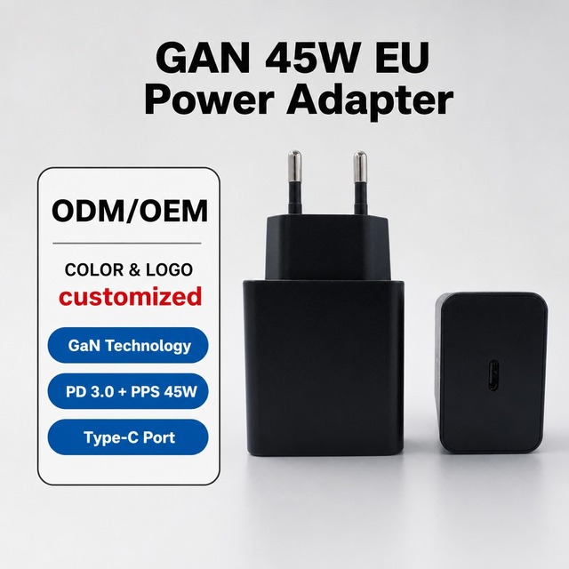 EU Plug 45W PD USB C Super Fast Wall Charger OVP Protection Mobile Phone Adapters Smart Tablet Laptop Unit Power Adapter