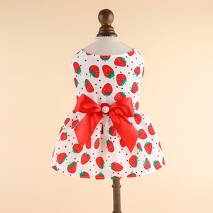 Vêtements d'été de luxe pour petits chiens, robe pour chien en dentelle à bulles de papillon, taille XS, harnais en coton assorti, laisses à motifs imprimés - Product Image 3