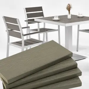 Material de muebles de exterior anti-uv exterior de madera PE plástico azulejo de madera sintética para muebles