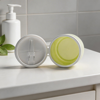 Pot en plastique PP vide de 200 ml (6,76 oz) pour tampons de coton et disques exfoliants, avec couvercle à charnière et pince, vente en gros d'usine CHA202C1